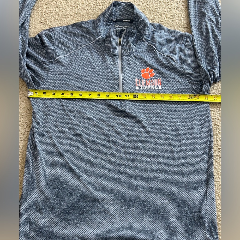 NCAA Clemson Tigers Gray Size Medium Champion Vapor PowerTrain 1/4 Zip Pullover - Picture 5 of 7